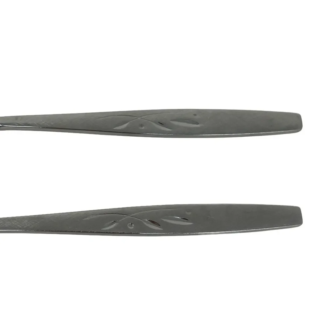 Two Oneida Will O' Wisp Cube Stainless Salad Forks 7” Flatware
